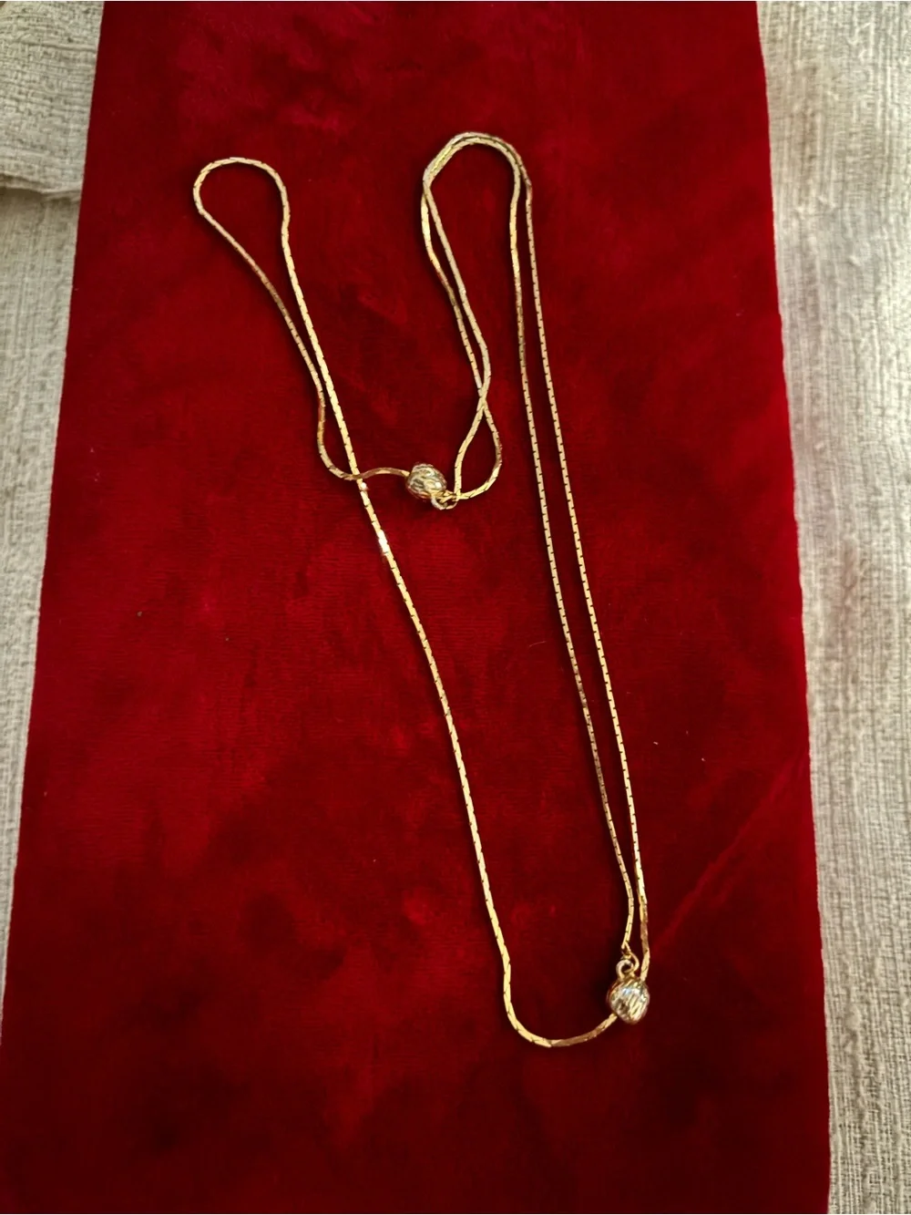 Vintage gold fill adjustable necklace slider